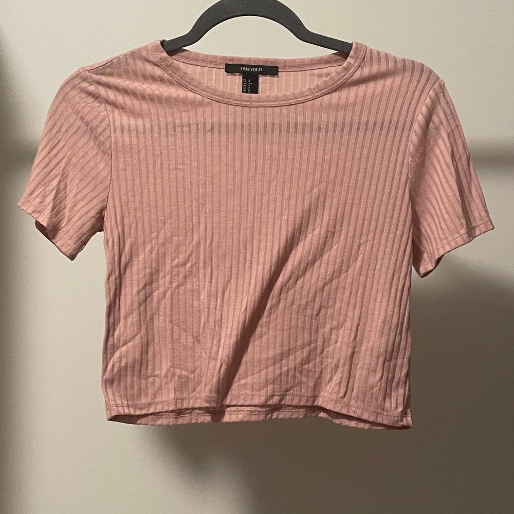 Women's Forever 21 Light Pink Crop Top